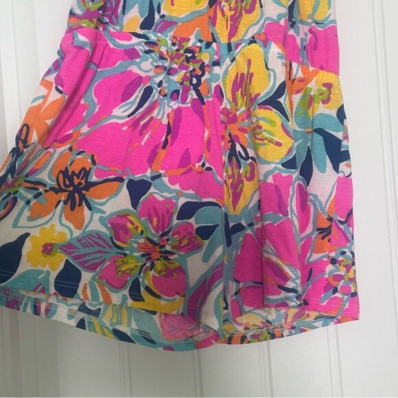 Lilly Pulitzer Colorful Floral Mini Romper Kids Size XL 12-14 Tropical Beach - Picture 7 of 9